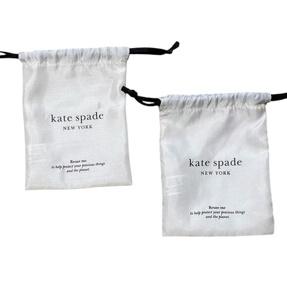 Kate Spade NEW Dust Bags Cream with Black Print and Drawstring Set of Two - Picture 1 of 7